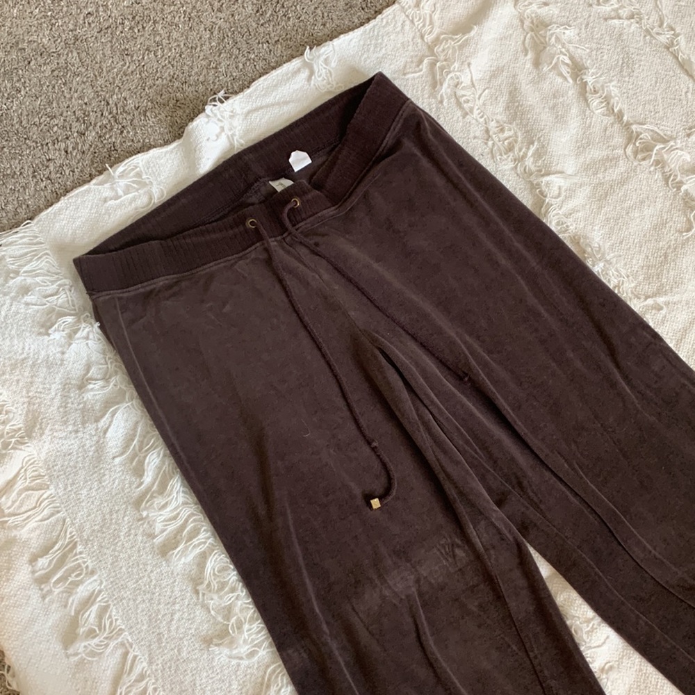 VS Plush & Lush Brown Wide Leg Velvet Pants